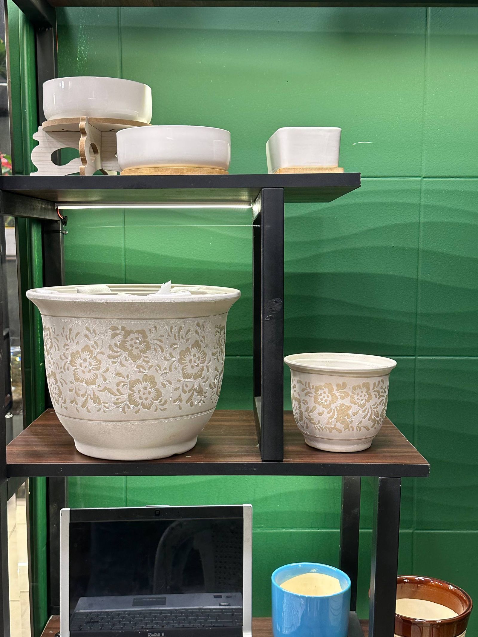 Curated ceramic planter and stoneware collection